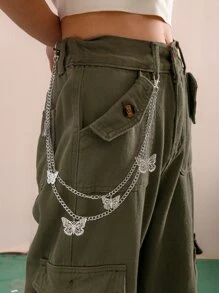 蝴蝶墜飾多層褲鏈