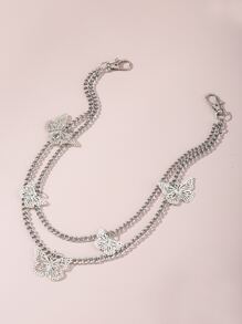 蝴蝶墜飾多層褲鏈