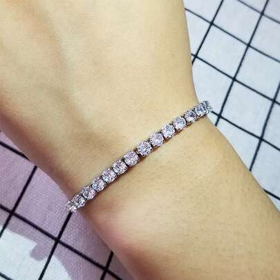 MOONSO 方晶鋯石裝飾手環適合女士適合派對宴會婚禮