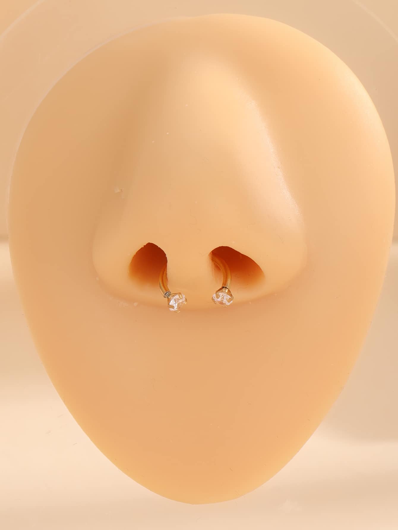 Cubic Zirconia Decor Nose Ring Stainless Steel Popular Piercing Body