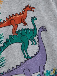 Toddler Boys Dinosaur Print Tee - Grey - View 3