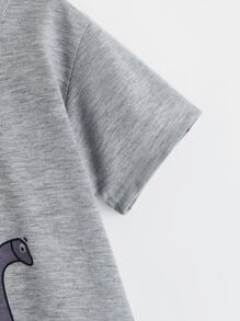 Toddler Boys Dinosaur Print Tee - Grey - View 4