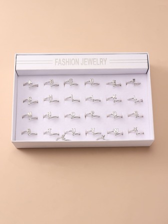 1入組字母裝飾戒指