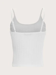 Muchica Top de tirantes tejido de canalé - Blanco - Ver 2