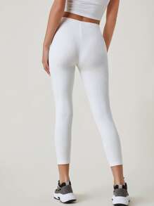 SHEIN BASICS Stevige Elastische taille Capri Leggings