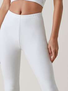 SHEIN BASICS Stevige Elastische taille Capri Leggings