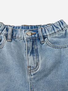 Boys Raw Hem Denim Shorts - Light Wash - View 3
