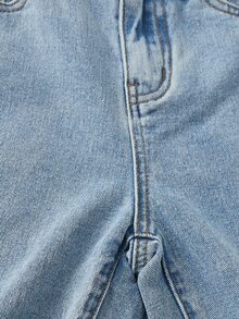 Boys Raw Hem Denim Shorts - Light Wash - View 4