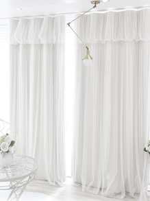 1 Pc American Style Lace Embroidered Blackout Window Curtain, Dust-Proof And Heat Insulating