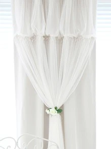 1 Pc American Style Lace Embroidered Blackout Window Curtain, Dust-Proof And Heat Insulating
