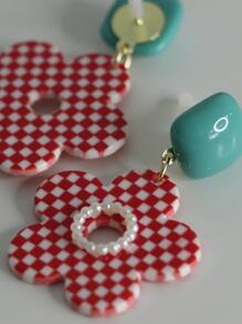 Bông tai hoa văn kẻ sọc - Nhiều màu - Xem 2