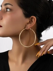 2入組度假風格簡約復古訂婚禮物耳環 - 金黃色 - 查看 1