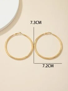 2入組度假風格簡約復古訂婚禮物耳環 - 金黃色 - 查看 3