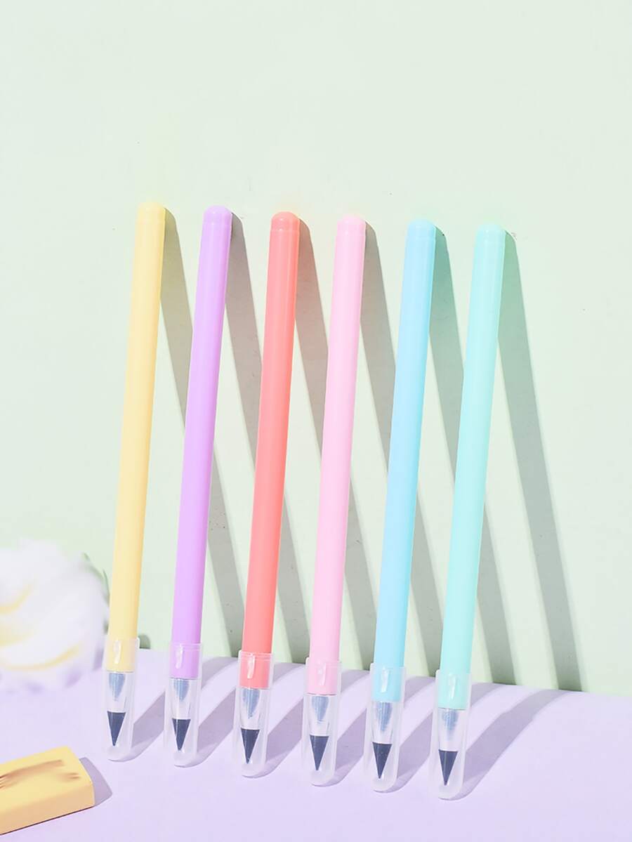 6pcs Solid Color Mechanical Pencil - Multicolor - View 1