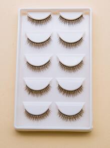 5pairs Full false lashes Volumized Eyelashes Natural Long False Eyelashes - Black - View 1