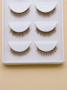5pairs Full false lashes Volumized Eyelashes Natural Long False Eyelashes - Black - View 4