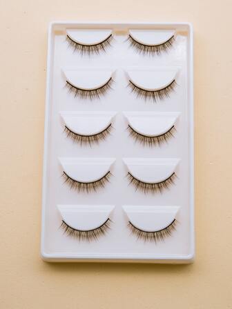5對充分假睫毛YY形狀自然纖長假睫毛