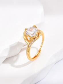 Anillo zirconia cúbica - Amarillo Oro - Ver 1