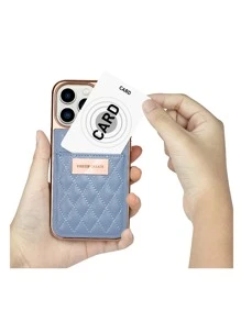 Onegif Electroplated Side Sticking Faux Leather Card Slot Rhombus Pattern Phone Case Compatible With IPhone