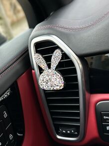 1 Gói Kim Cương Giả Hoạt Hình Thỏ Thiết Kế Lỗ Thông Khí Ô Tô Vật Trang Trí - trắng - Xem 1
