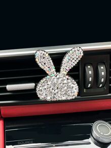 1 Gói Kim Cương Giả Hoạt Hình Thỏ Thiết Kế Lỗ Thông Khí Ô Tô Vật Trang Trí - trắng - Xem 2