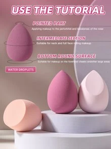 4 件装化妆海绵+储物桶，适用于霜状和粉状遮瑕膏、散粉化妆涂抹器 - 彩色 - 查看 8