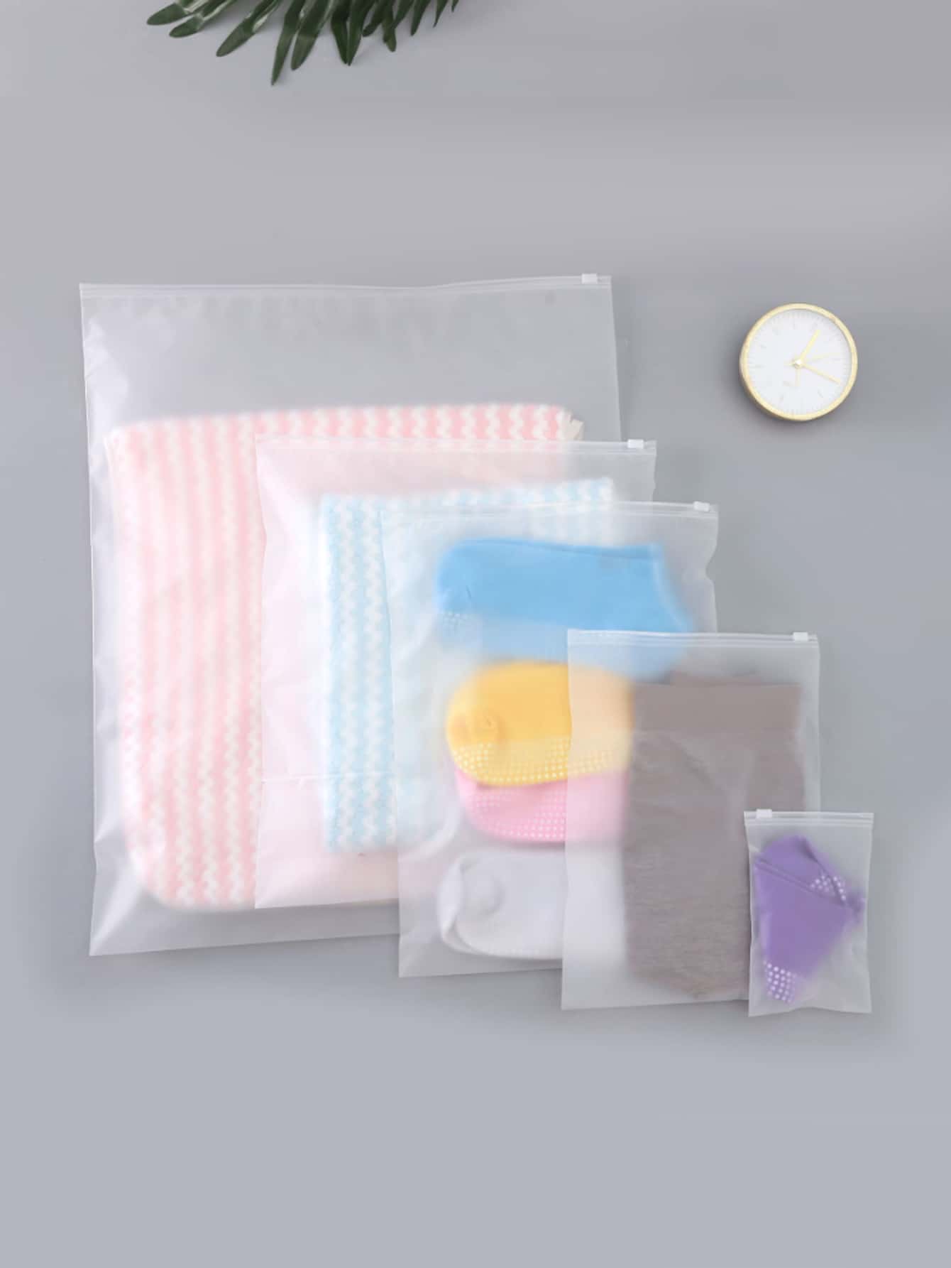 5入組/套家用簡約透明收納袋