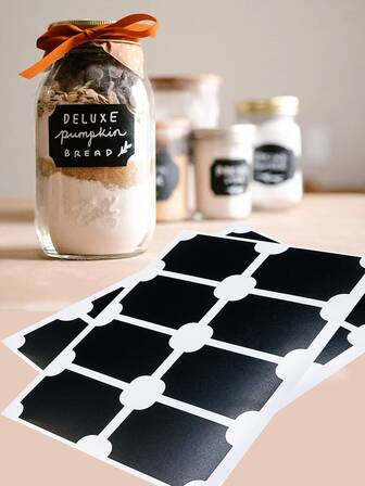 3入組PVC瓶極簡黑色瓶貼紙