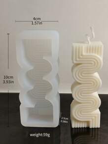 1 件（小号）S 形几何硅胶模具，适用于 DIY 长波图案蜡烛、肥皂、石膏、芳香石装饰和树脂铸造模具