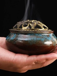 1 Lư Hương Sứ Sáng Tạo Rỗng Ra Hương Giá Đỡ - Nhiều màu - Xem 3