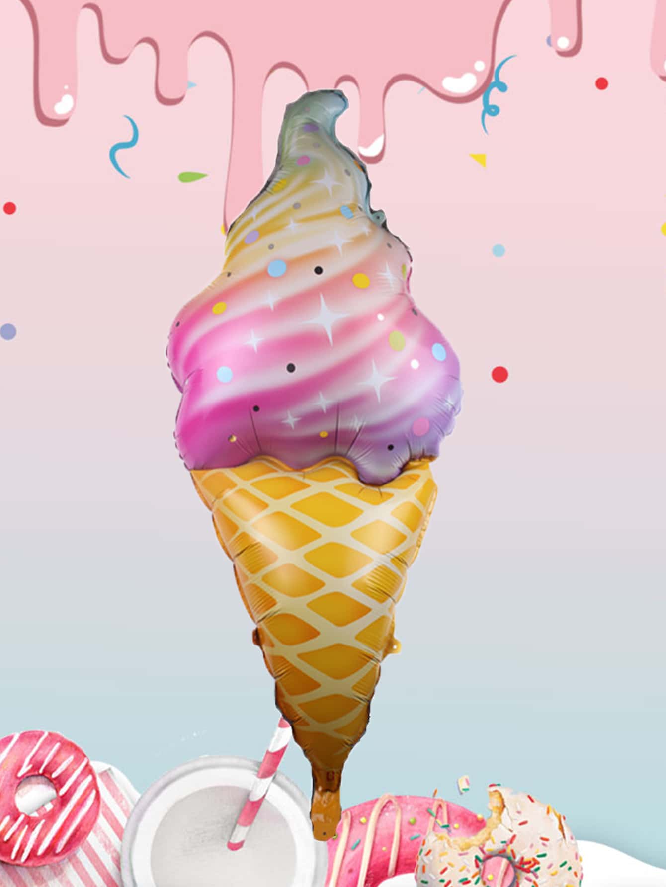 1入組冰激淩形狀小氣球 - 淡紫色 - 查看 1