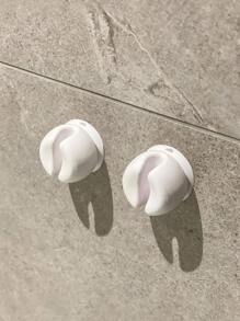 2pcs/set Punch-free PVC Wall Mounted Toothbrush Storage Rack, Minimalist Wall Mounted Toothbrush Holder For Bathroom - White - View 4