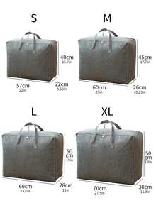 1 pieza liso Edredón almacenamiento simple poliéster Bolsa de almacenaje para ropa - Gris - Ver 2