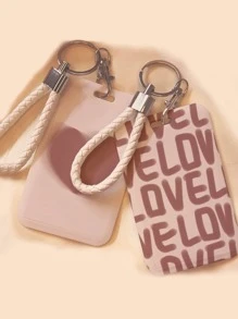 1入組字母圖案卡套帶手掌繩索