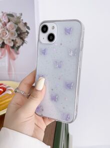 Vỏ điện thoại trong suốt trang trí hình bướm - Nhiều màu - Xem 2
