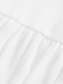 SHEIN MOD Sweetheart Neck Lantern Sleeve Bustier Dress - White - View 3