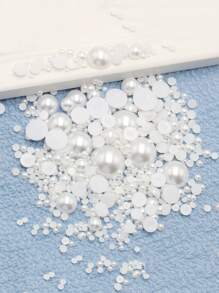 2500入組ABS DIY極簡半圓形裝飾用品 - 米色 - 查看 2