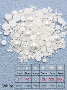 2500入組ABS DIY極簡半圓形裝飾用品 - 米色 - 查看 3