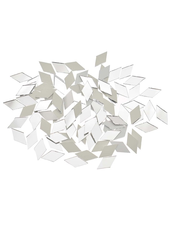 100pcs Geometric Shaped Mirror Wall Sticker, Minimalist Glass Geometric