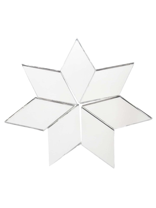 100pcs Geometric Shaped Mirror Wall Sticker, Minimalist Glass Geometric