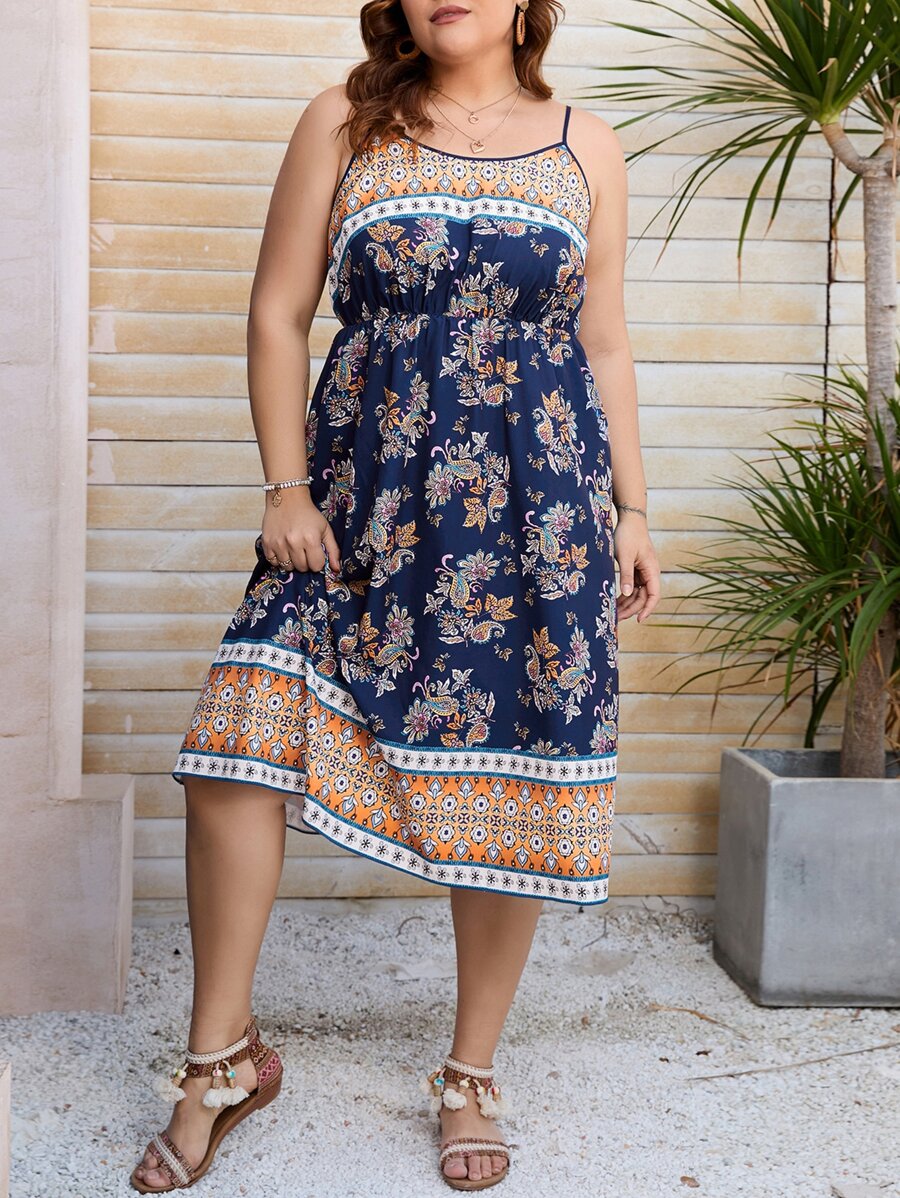 Mulvari Plus Paisley & Floral Print Cami Dress - Multicolor - View 1