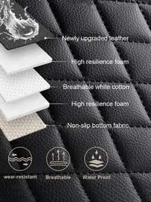 1 Gói Đệm Ghế Ô Tô Chần Bông - màu đen - Xem 4