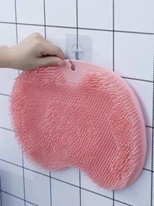 1 Bàn Chải Tắm Silicon Màu Trơn Dùng Để Chà Lưng, Làm Sạch Chân Và Massage Dụng Cụ Chăm Sóc Cá Nhân - Hồng - Xem 6