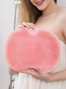 1 Bàn Chải Tắm Silicon Màu Trơn Dùng Để Chà Lưng, Làm Sạch Chân Và Massage Dụng Cụ Chăm Sóc Cá Nhân - Hồng - Xem 7