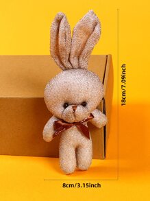 1pc Cartoon Rabbit Design Pet Plush Toy - Brown - View 3