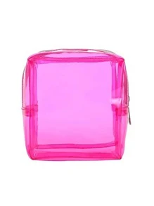 Clear Makeup Bag Storage Makeup Organizer Makeup Case - Hot Pink - View 3
