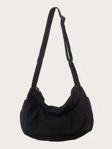 学生新生多功能单肩包休闲包男士大容量翻盖邮差包，书包，学院，学校，户外，运动斜挎包侧包假日必备男包书包学生包夏季返校包斜挎包春季学校用品单肩包侧包时尚男士包袋学校包大学返校用品书包 - 黑色 - 查看 2