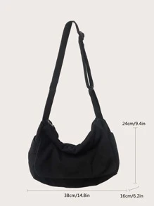 学生新生多功能单肩包休闲包男士大容量翻盖邮差包，书包，学院，学校，户外，运动斜挎包侧包假日必备男包书包学生包夏季返校包斜挎包春季学校用品单肩包侧包时尚男士包袋学校包大学返校用品书包 - 黑色 - 查看 3