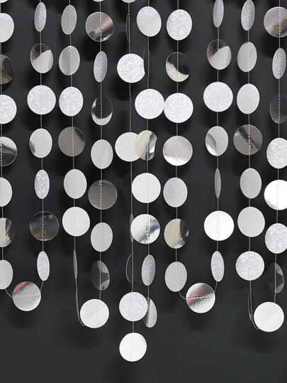 36pcs Circular Flags Party Background Decoration, 4m Long,