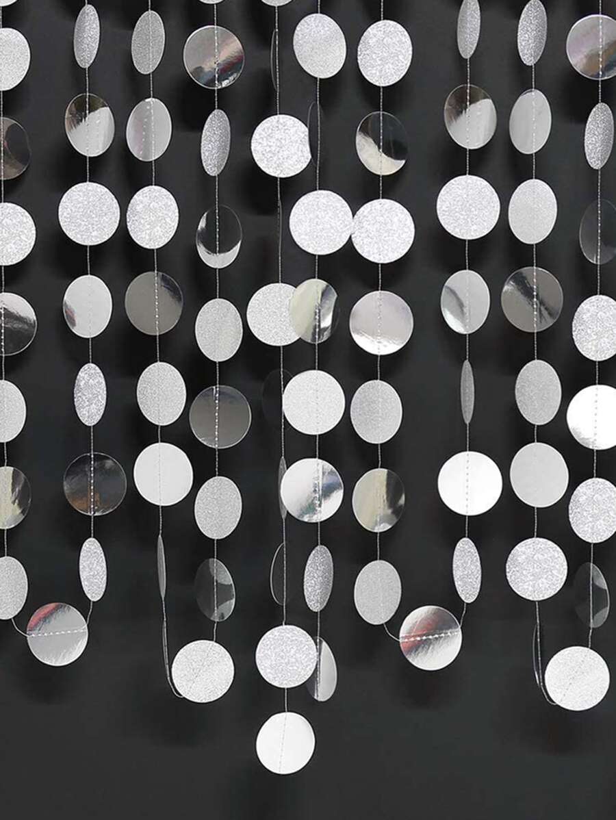 36pcs Circular Flags Party Background Decoration, 4m Long,